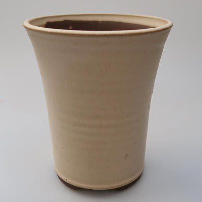 Ceramic bonsai bowl 14 x 14 x 16 cm, color beige - 1