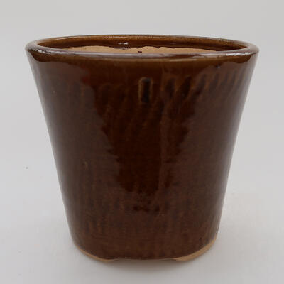 Ceramic bonsai bowl 10.5 x 10.5 x 9.5 cm, color brown - 1