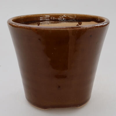 Ceramic bonsai bowl 10 x 10 x 8 cm, color brown - 1