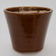 Ceramic bonsai bowl 10 x 10 x 8 cm, color brown - 1/3