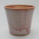 Ceramic bonsai bowl 10 x 10 x 9 cm, color pink - 1/3