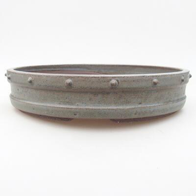 Ceramic bonsai bowl 26.5 x 26.5 x 5.5 cm, gray color - 1