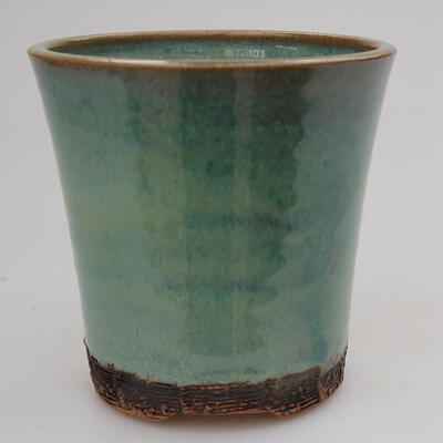 Ceramic bonsai bowl 9.5 x 9.5 x 9.5 cm, color green - 1