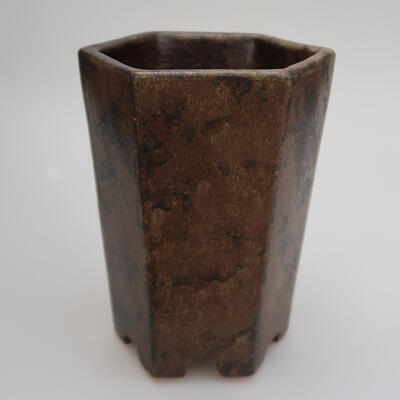 Ceramic bonsai bowl 13 x 11 x 16.5 cm, color gray - 1