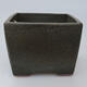 Ceramic bonsai bowl 11 x 11 x 8.5 cm, color gray - 1/3