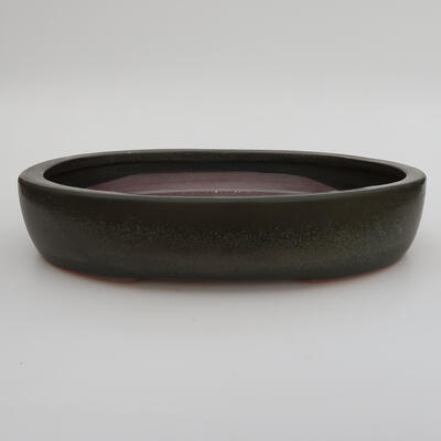 Ceramic bonsai bowl 26 x 20 x 5 cm, color gray - 1