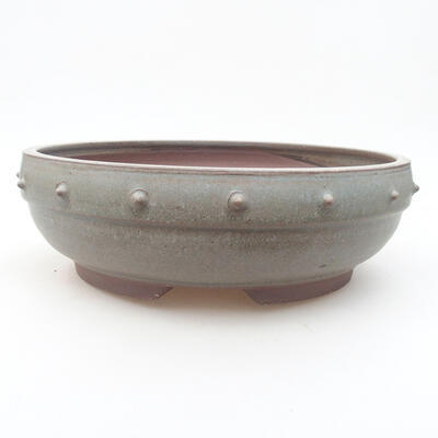 Ceramic bonsai bowl 25.5 x 25.5 x 8 cm, gray color - 1