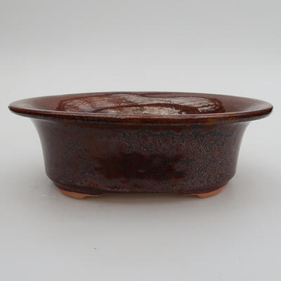 Ceramic bonsai bowl 19 x 15.5 x 6 cm, color brown - 1