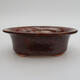 Ceramic bonsai bowl 19 x 15.5 x 6 cm, color brown - 1/3