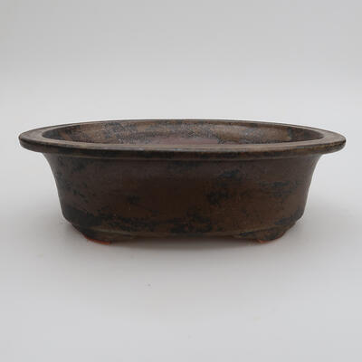 Ceramic bonsai bowl 23 x 18 x 6 cm, color brown - 1