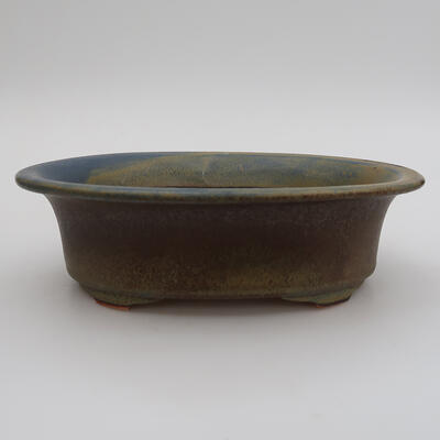 Ceramic bonsai bowl 22 x 17.5 x 6 cm, color brown-blue - 1