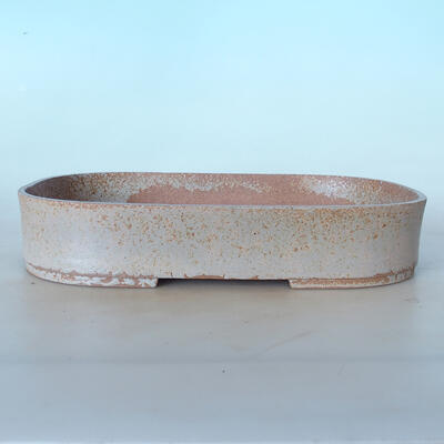 Ceramic bonsai bowl 35.5 x 23 x 6.5 cm, gray color - 1
