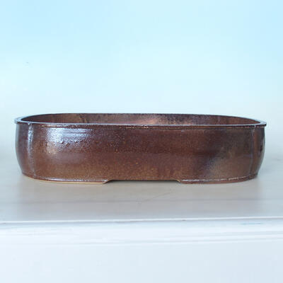 Ceramic bonsai bowl 50 x 30 x 10 cm, color brown - 1