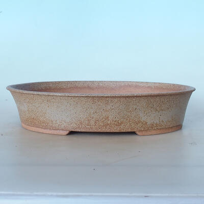 Ceramic bonsai bowl 34.5 x 27 x 7 cm, color brown-gray - 1