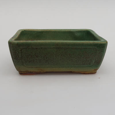 Ceramic bonsai bowl 12.5 x 9 x 5 cm, color green - 1