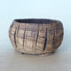 Ceramic bonsai bowl 14 x 14 x 7.5 cm, brown color - 1/3