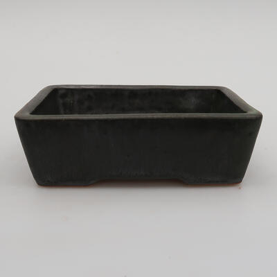Ceramic bonsai bowl 12 x 8.5 x 3.5 cm, color black - 1