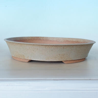 Ceramic bonsai bowl 36 x 36 x 6.5 cm, gray color - 1