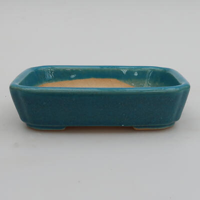 Ceramic bonsai bowl 12 x 9 x 3 cm, color blue - 1