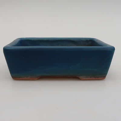 Ceramic bonsai bowl 12 x 8.5 x 3.5 cm, color blue - 1