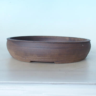 Ceramic bonsai bowl 30 x 30 x 5.5 cm, brown color - 1