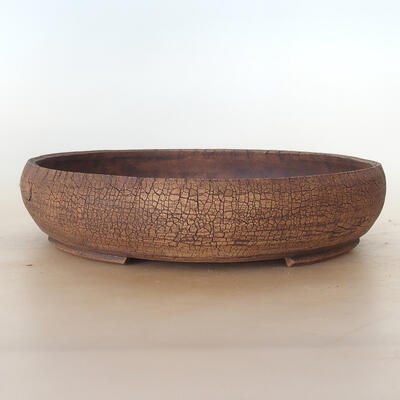 Ceramic bonsai bowl 28 x 28 x 6.5 cm, color brown - 1