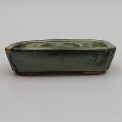 Ceramic bonsai bowl 12 x 9 x 3 cm, color green - 1
