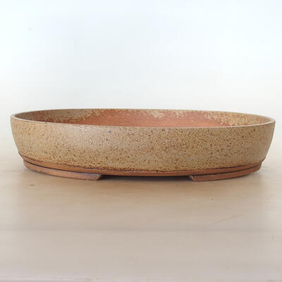 Ceramic bonsai bowl 37 x 27.5 x 6.5 cm, color gray-brown - 1