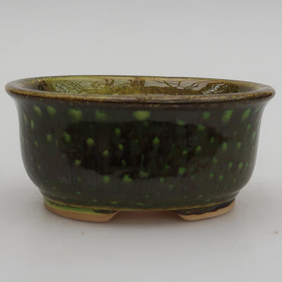 Ceramic bonsai bowl 12 x 10 x 5 cm, color green - 1