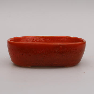 Ceramic bonsai bowl 12.5 x 8.5 x 3.5 cm, color orange - 1