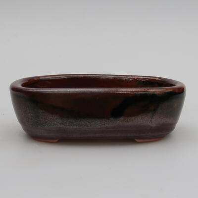 Ceramic bonsai bowl 12.5 x 8.5 x 3.5 cm, color brown - 1