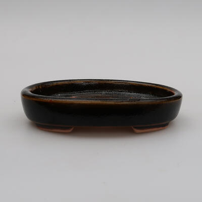 Ceramic bonsai bowl 11.5 x 9 x 2 cm, color brown - 1