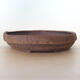Ceramic bonsai bowl 25 x 25 x 5 cm, brown color - 1/3