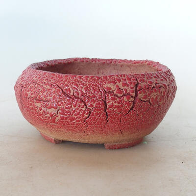 Ceramic bonsai bowl 13 x 13 x 6 cm, color red - 1
