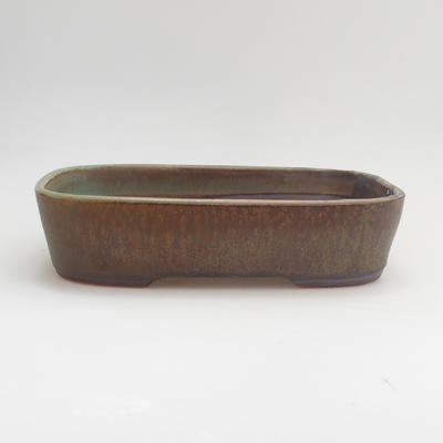 Ceramic bonsai bowl 23 x 17,5 x 5 cm, color green - 1