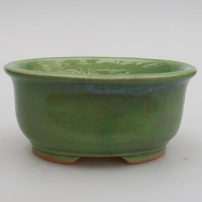 Ceramic bonsai bowl 12 x 10 x 5 cm, color green - 1