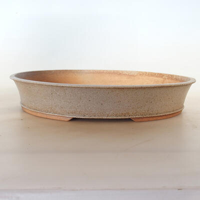 Ceramic bonsai bowl 38 x 30 x 7 cm, color beige-brown - 1