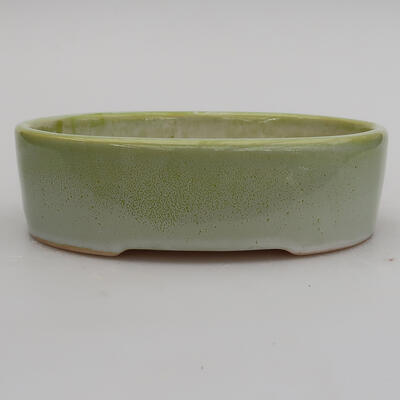 Ceramic bonsai bowl 13 x 10 x 3 cm, color green - 1