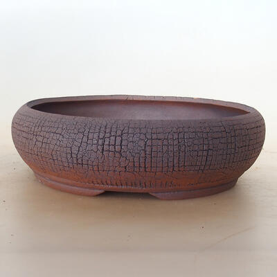 Ceramic bonsai bowl 23 x 23 x 7 cm, color brown - 1