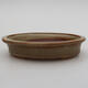 Ceramic bonsai bowl 13 x 10 x 2.5 cm, color brownish green - 1/3
