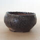 Ceramic bonsai bowl 12 x 12 x 7 cm, color brown - 1/3