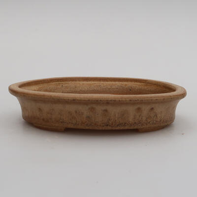 Ceramic bonsai bowl 13 x 10 x 2.5 cm, color beige - 1