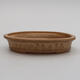 Ceramic bonsai bowl 13 x 10 x 2.5 cm, color beige - 1/3