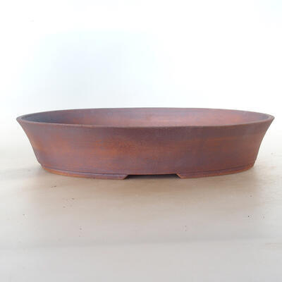 Ceramic bonsai bowl 33.5 x 26.5 x 6.5 cm, brown color - 1