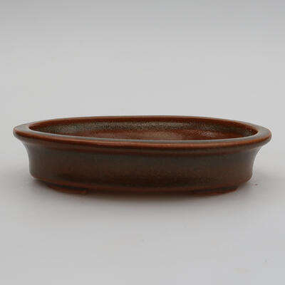 Ceramic bonsai bowl 13 x 10 x 2.5 cm, color brown - 1