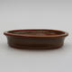 Ceramic bonsai bowl 13 x 10 x 2.5 cm, color brown - 1/3