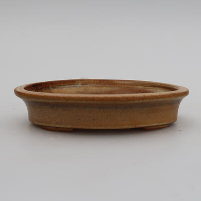 Ceramic bonsai bowl 13 x 10 x 2.5 cm, color beige - 1