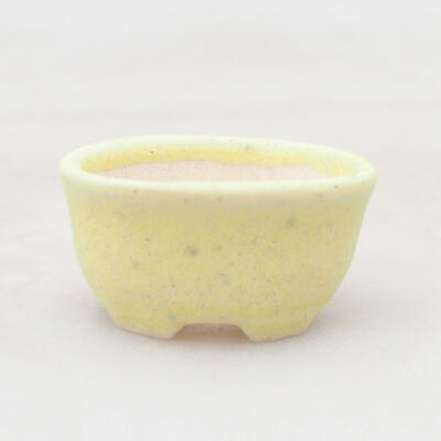 Ceramic bonsai bowl 3 x 2.5 x 2 cm, color yellow - 1