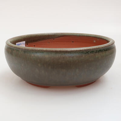 Ceramic bonsai bowl 14.5 x 14.5 x 5 cm, color green - 1