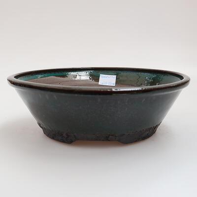 Ceramic bonsai bowl 20 x 20 x 6 cm, color green - 1